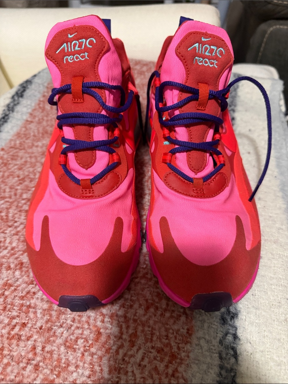 Nike Kids Air Max React Hot Pink & Red Sneakers